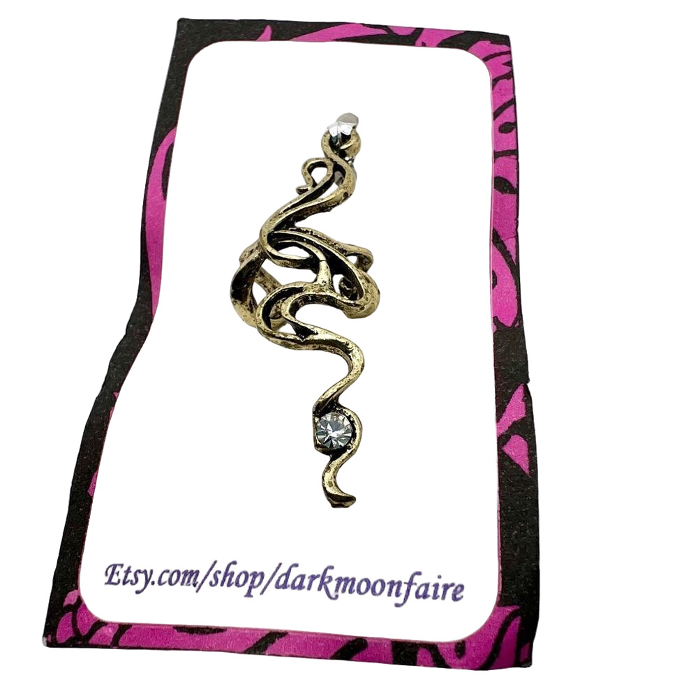 🍭6/$30 New Darkmoon Faire Gold Tone Rhinestone Ear Cuff / Earring